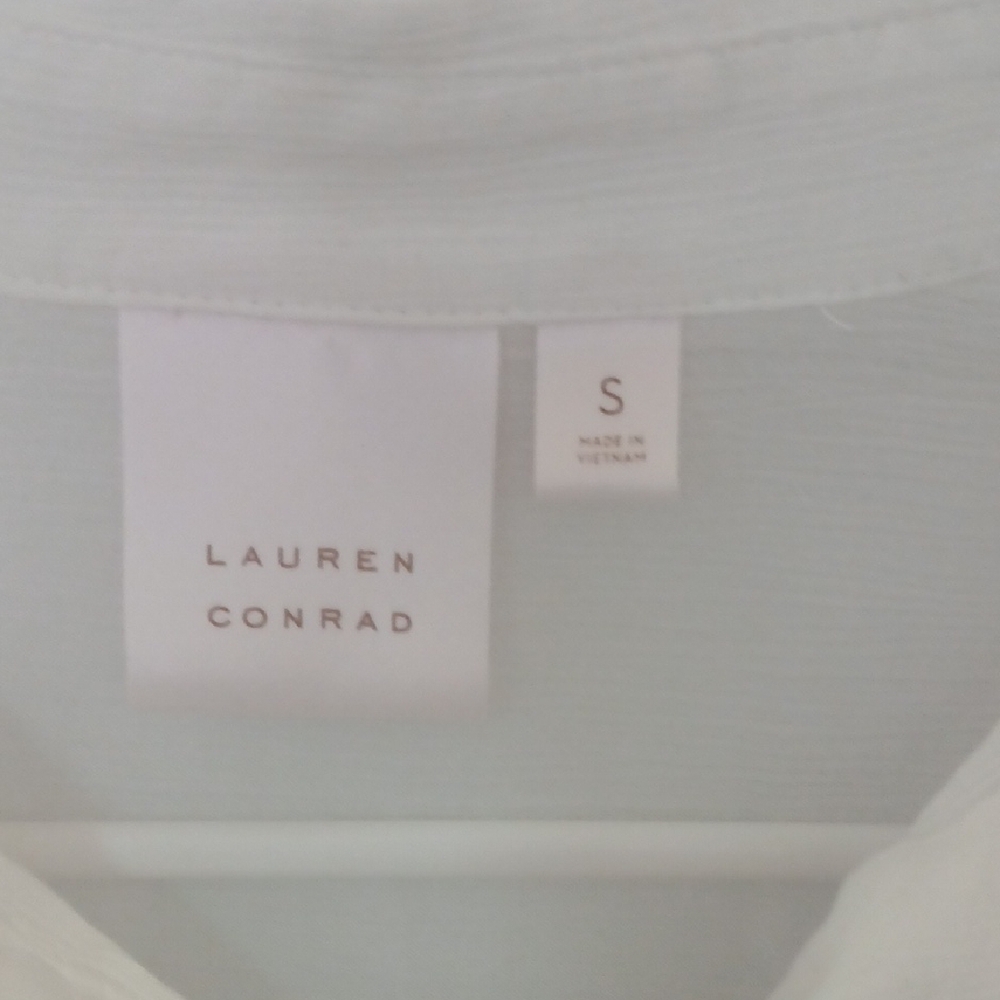 LC Lauren Conrad Ivory Button Down with Bird Design - Picture 2 of 7